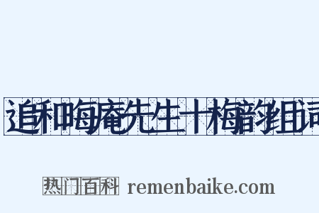 追和晦庵先生十梅韵组词是什么意思的图片